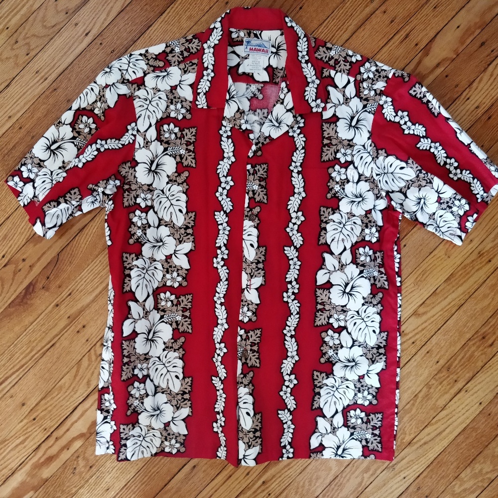 Red and White Hawaiian Shirt